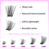 VEYESBEAUTY 5-Second Eyelash Extensions Cluster Lashes Fake Lashes – Bomb 8-16mm