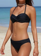 Costum de baie damă din două piese bandeau push-up – Negru M