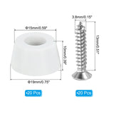 Non-Slip Rubber Feet 20 Sets 0.75×0.39in with Washers & Screws for Appliances
