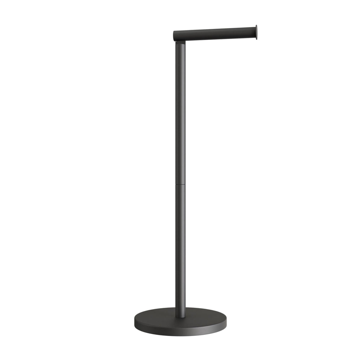 Freestanding Toilet Roll Holder Click-Up Arm Holds 4 Spare Rolls – Black