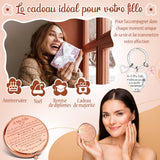 Set 3 cadouri pentru fiică Xuniea: portfard, breloc și oglindă compactă