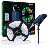Bandă LED solară de exterior 10m cu 560 LED-uri și telecomandă – Alb rece