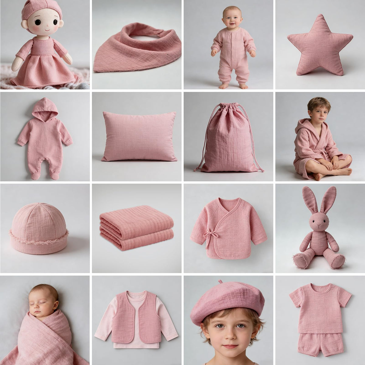 100% Cotton Fabric House Print 135 x 110 cm - Dusty Rose 110cm