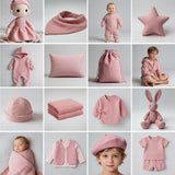 100% Cotton Fabric House Print 135 x 110 cm - Dusty Rose 110cm