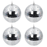 Globuri disco cu oglinzi reflectorizante 10 cm agățătoare pentru petreceri, set 2 bucăți – Argintiu