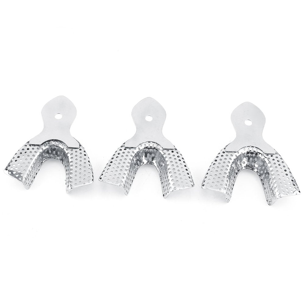 Dental Impression Trays Stainless Steel Autoclavable Upper & Lower – 6pcs