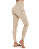 Pantaloni de yoga și fitness cu talie înaltă și buzunare OUGES – Kaki S