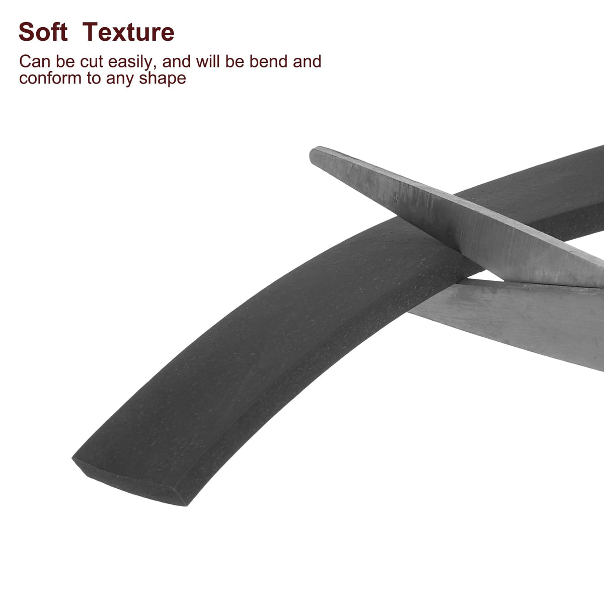 Silicone Foam Sealing Strip Solid Weatherproof Sponge Rubber 0.2in x 0.8in x 16.4ft – Black