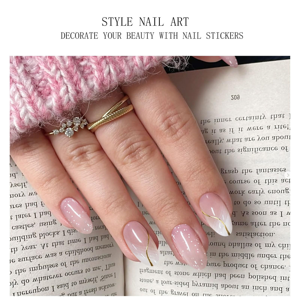 UV Gel Nail Strips French Tip Nail Foil Stickers Nail Art Accessories – JMEOWIO