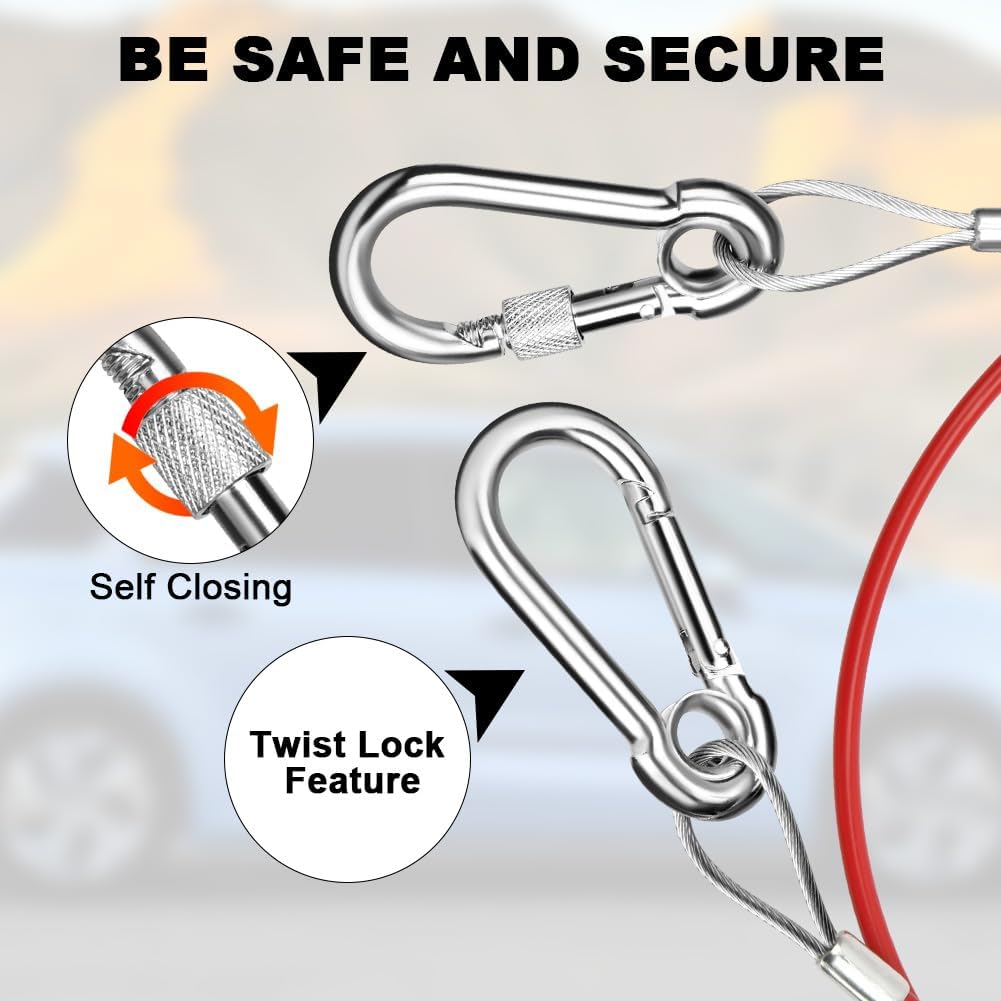 Trailer Breakaway Cable Hook 400kg Pull-Out Force Safety Cable – 1 m