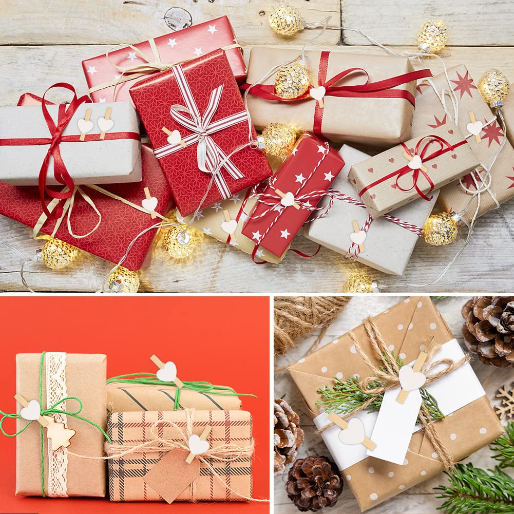 Cleștișori decorativi din lemn cu inimioară Vicloon 3.5 cm pentru fotografii și artizanat, set 90 bucăți