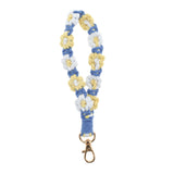 Breloc de chei de încheietură din macrame stil boem floral – Verde