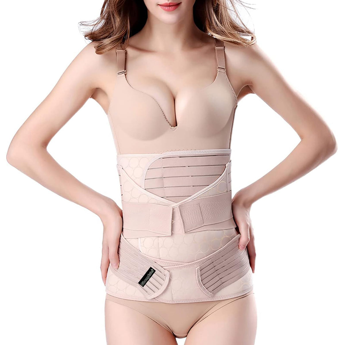 3 in 1 Postpartum Belly Support Recovery Belt - Postpartum Belt for Women - Postnatal Belly Belt after Birth - Recovery Belt after Birth (BEIGE, One Size (Pack of 1))