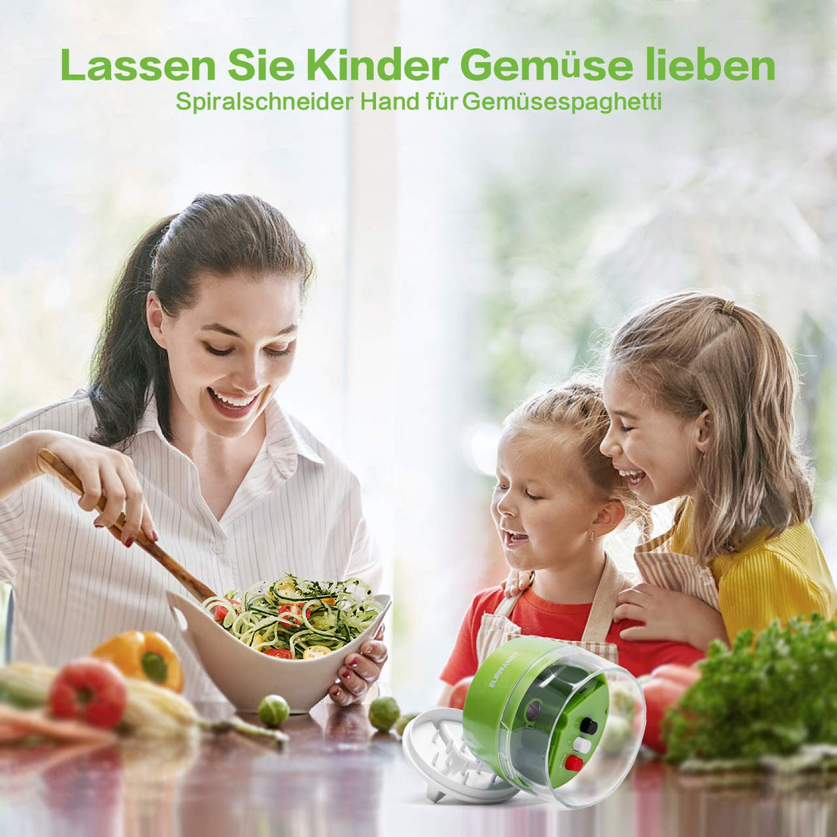 Handheld 4-in-1 Vegetable Spiralizer Multi Slicer – White