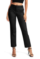 Pantaloni comozi drepți elastici talie înaltă EXCHIC – Negru S