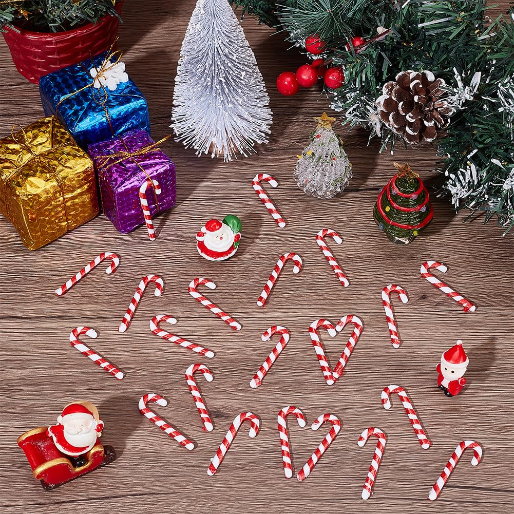 Christmas Candy Cane Hanging Ornaments 100pc 48.5mm Spiral Plastic – Red/White