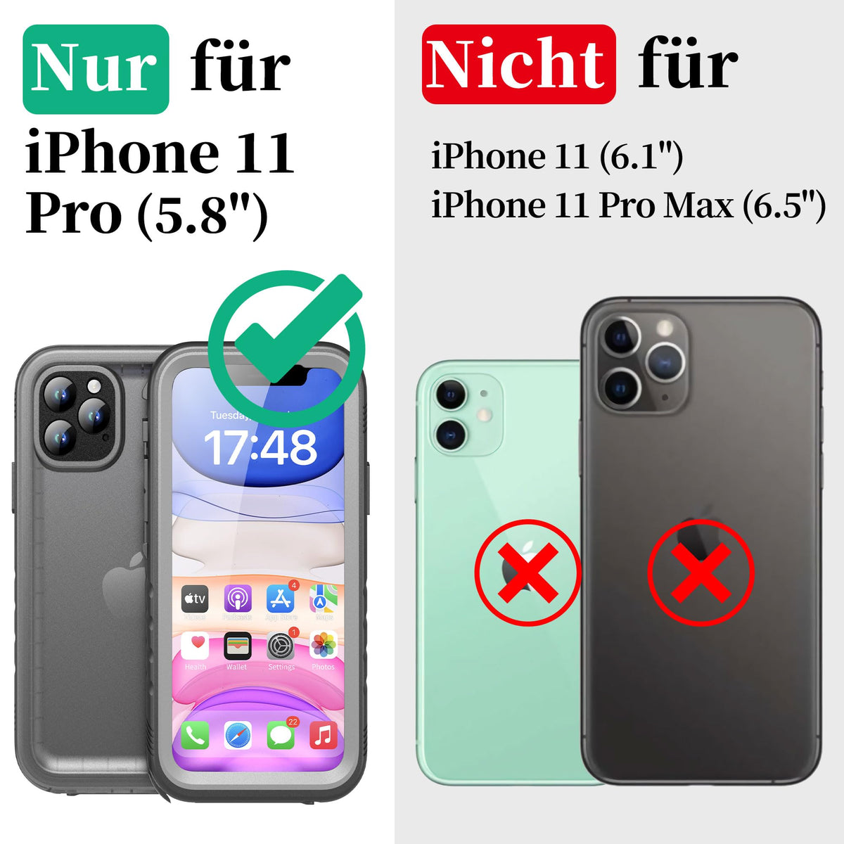 Husă subacvatică antisoc 360 grade militară Cozycase pentru iPhone 11 Pro 5.8 inch