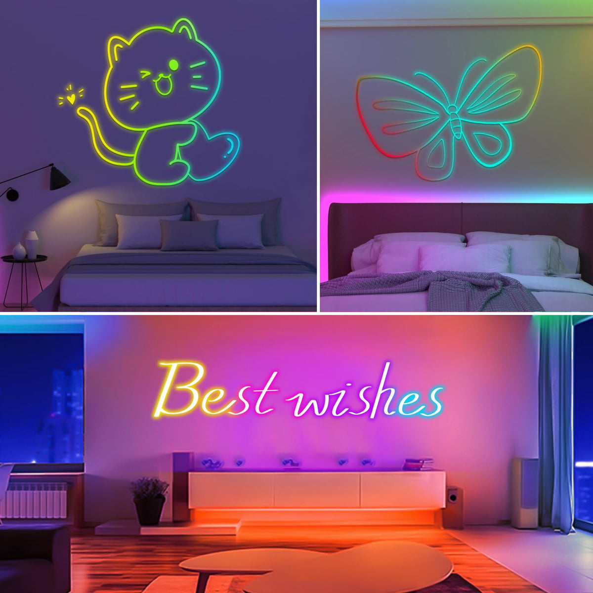 Neon RGB LED Strip USB 5V IP67 Music Sync App & Remote – 2m