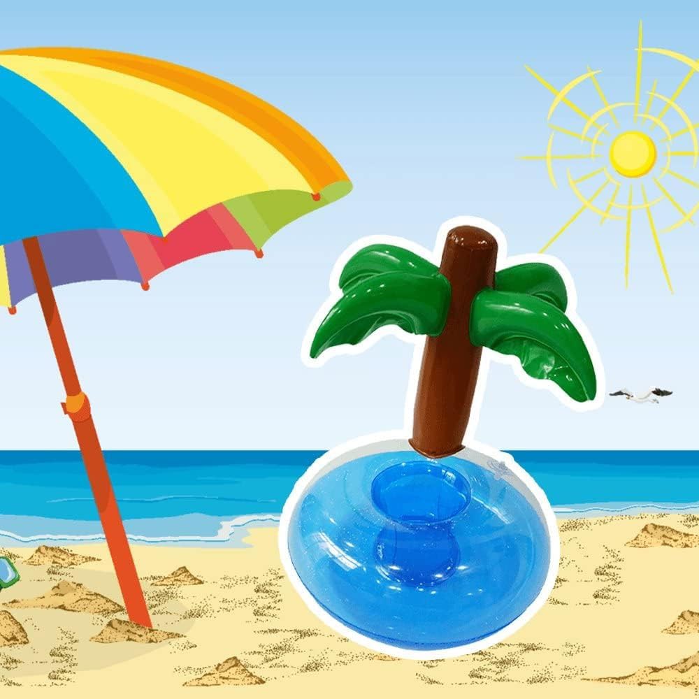 Suporturi gonflabile plutitoare de pahare în formă de palmier pentru piscină, set 4 bucăți