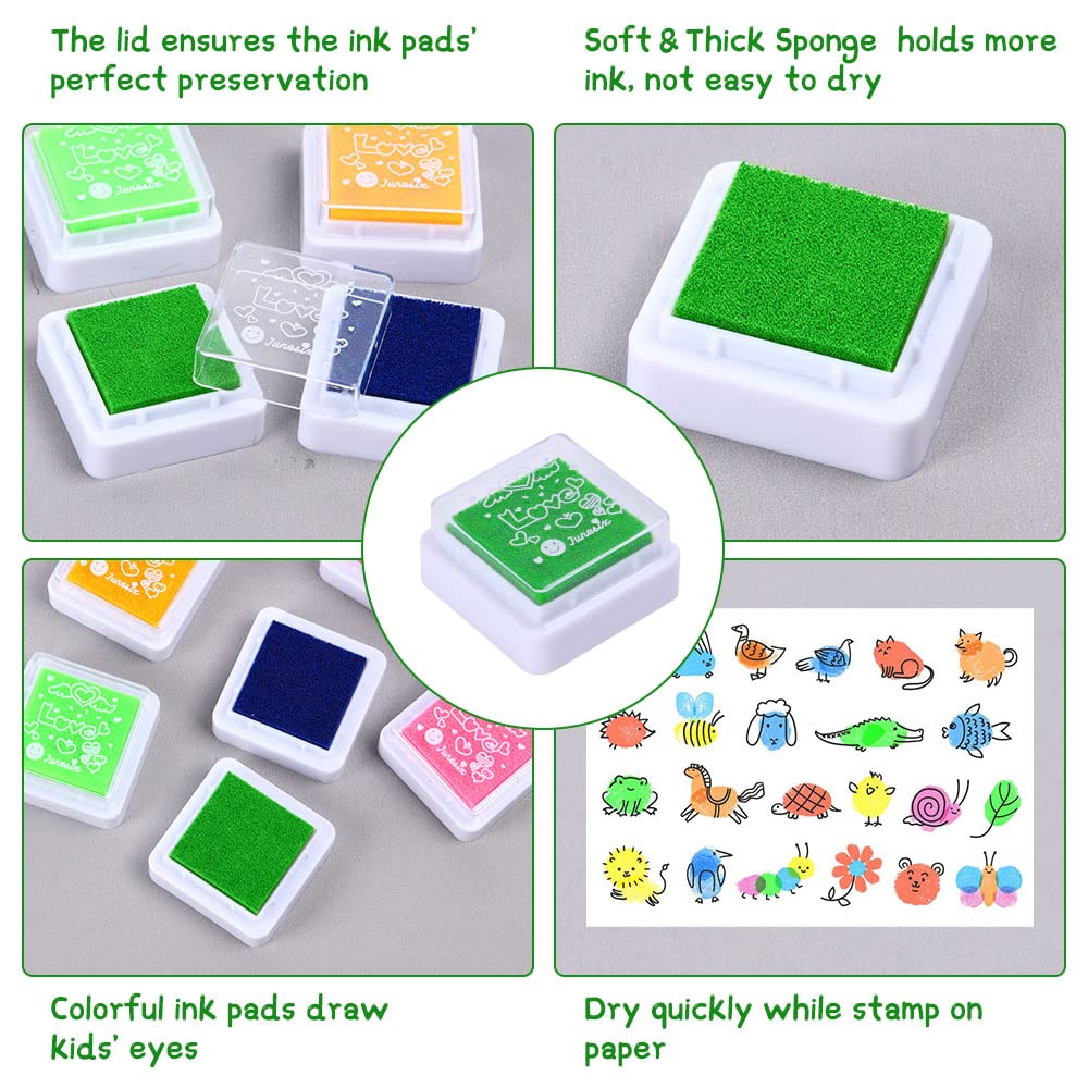 Stamp Pad Set Fingerprint Ink Pads Non-Toxic – 12 colours