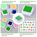 Stamp Pad Set Fingerprint Ink Pads Non-Toxic – 12 colours