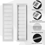 Grilă de ventilație pentru uși și dulapuri din aluminiu cu șuruburi, set 2 bucăți 80 x 400 mm – Argintiu