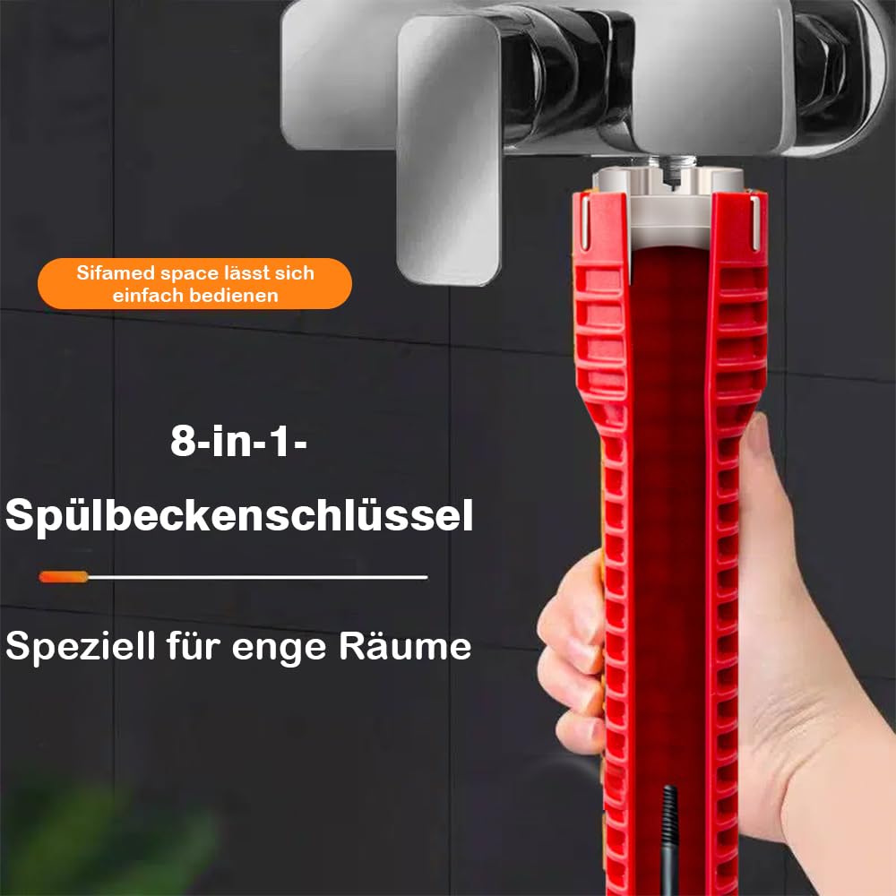 8-in-1 Faucet Wrench Plumbing Tool for Sinks & Toilets