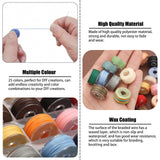 Waxed Cord 0.55mm x 10m 25 Rolls Colourful Threads for Jewellery Making – With Box