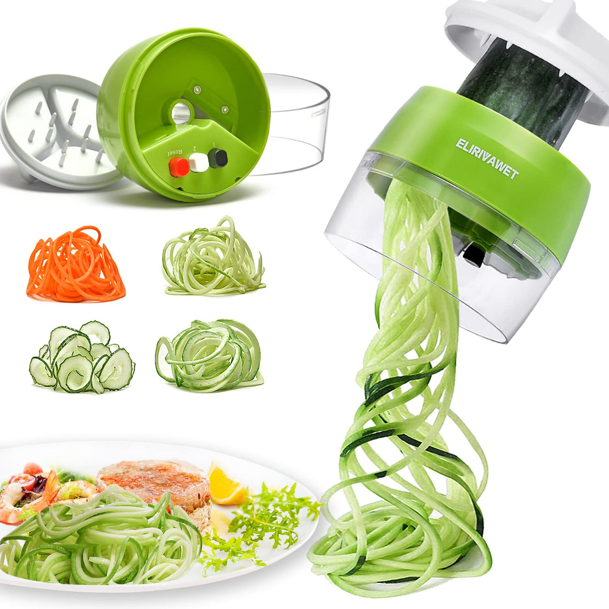 Handheld 4-in-1 Vegetable Spiralizer Multi Slicer – White