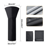 Heater Cover Protective Cover for Patio Heater, 226x89x48 cm Weather Protection Cover with Long Zipper, Water-Repellent Windproof UV-Resistant Cover for Patio Heater, Black