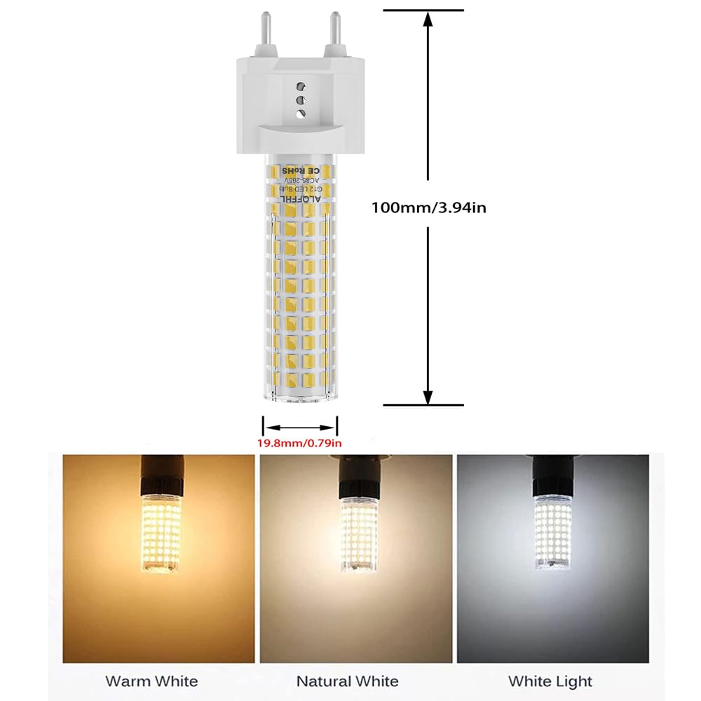 Becuri LED G12 tip porumb 15W 1500 lumeni ALQFFHL lumină caldă, set 4 bucăți
