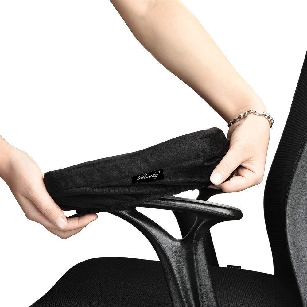 Perne ergonomice din spumă cu memorie pentru cotiere scaun birou/gaming Aloudy, set 2 bucăți