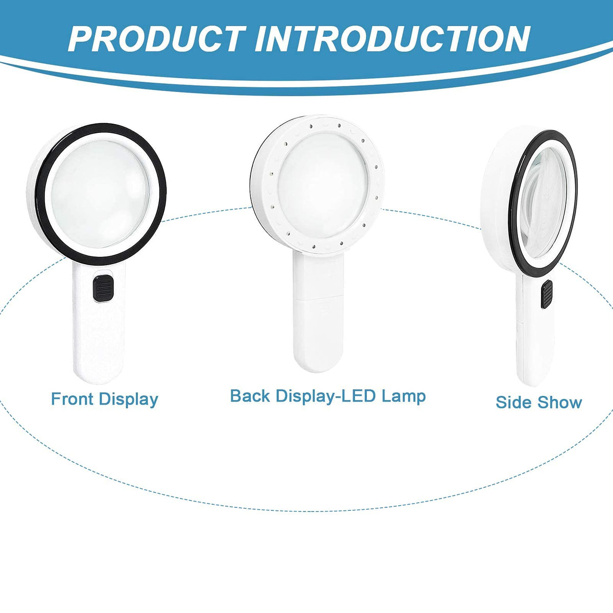 Magnifying Glass with 12 LED Light - 30X Handheld Magnifying Glass Reading Magnifier, High Clarity & Lightweight, for Seniors, Children, Jewelers, Hobbies