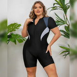 Costum de baie sportiv cu pantalon scurt mărimi mari Odizli imprimeu floral – Gri XL