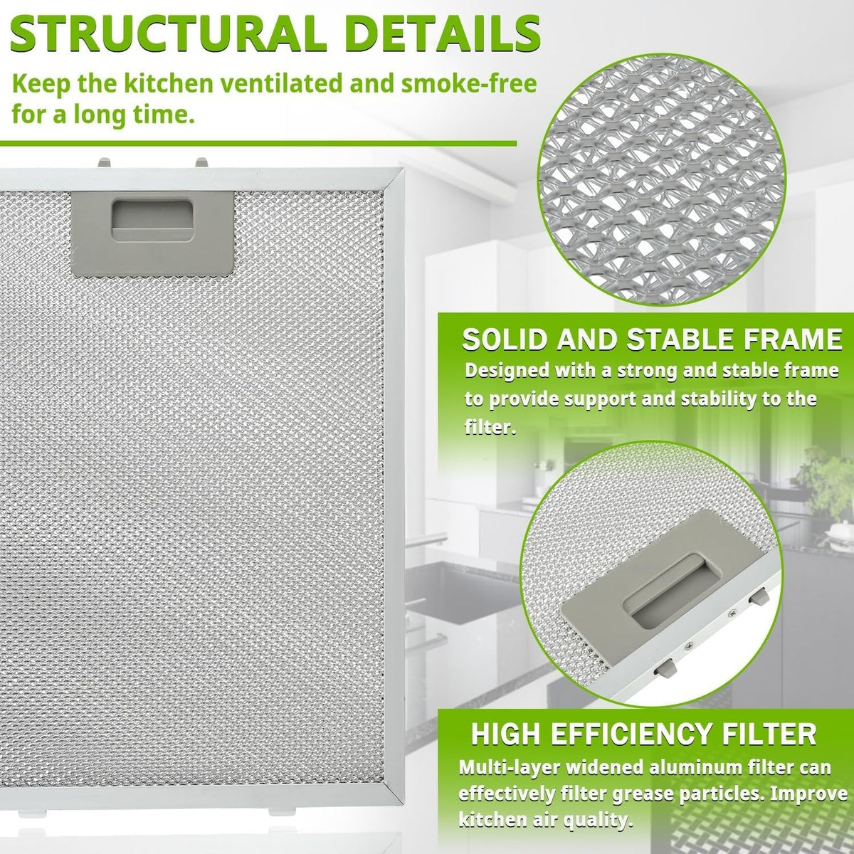 Aluminum Grease Cooker Hood Filters 2pcs – 320mm x 260mm