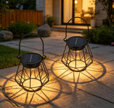 Lămpi solare decorative de grădină formă de soare suspendabile IP65, set 2 bucăți – Lumină caldă