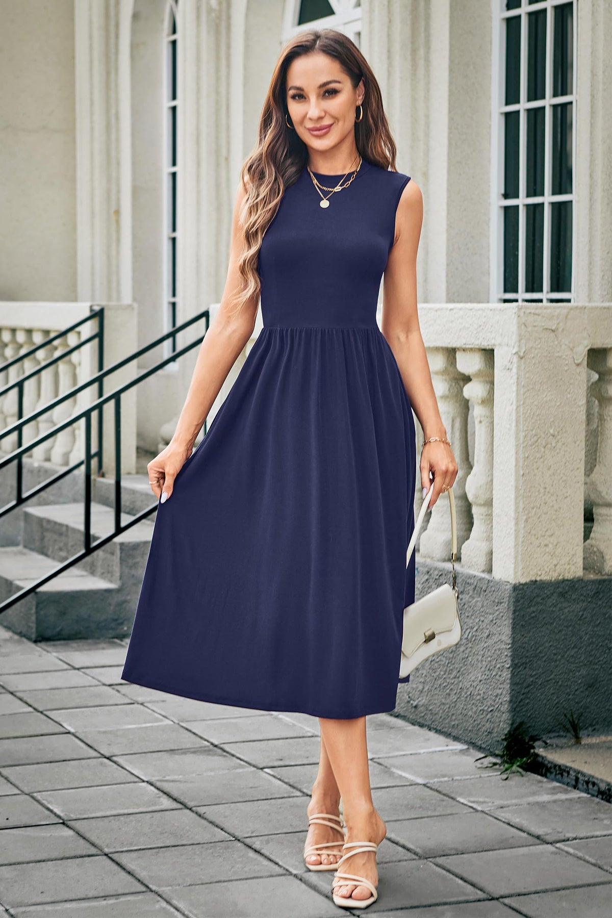 Rochie midi mulată elegantă cu volane și mâneci fluture damă – Turcoaz M