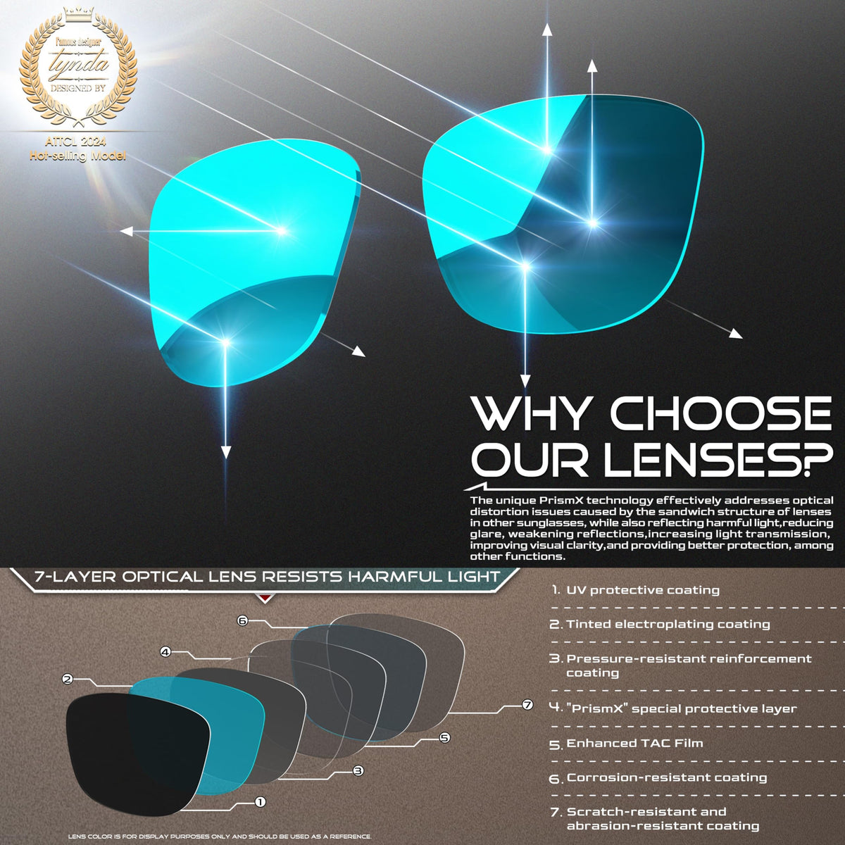 ATTCL Men's Polarized Driving Sunglasses Al-Mg Metal Frame Ultra Light UV400 CAT 3 CE (Blue/Mirror)