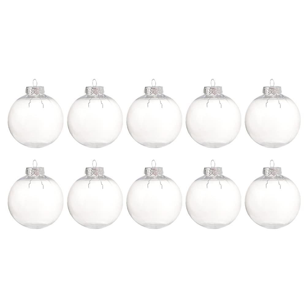 Fillable Christmas Baubles 10-Pack Acrylic Clear for Filling – Transparent 10cm
