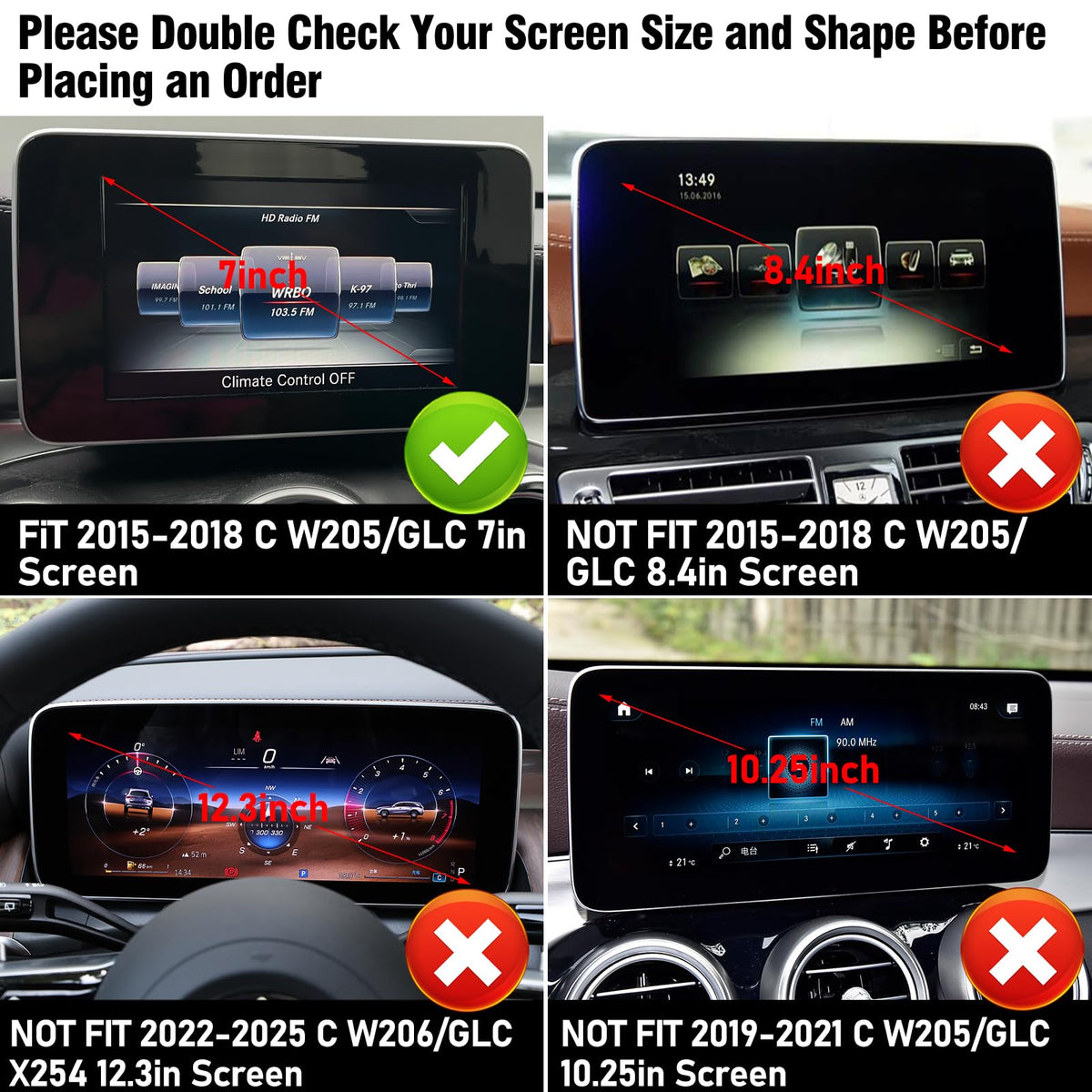 TTCR-II 7-inch Phone Holder for Mercedes Benz W205 & GLC – Compatible Smartphone Mount