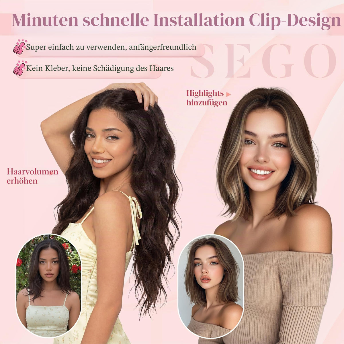 Clip-in Human Hair Extensions 25cm 5pc 7-clips Remy Invisible – Colour 18RP613R