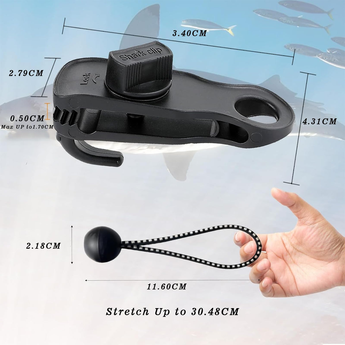 Cleme puternice de fixare prelată cu corzi elastice de cort OPPKEPT, set 8 bucăți