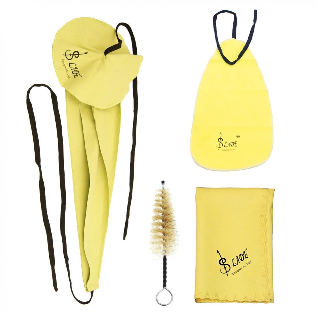 Saxophone & Flute Cleaning Kit 3 Cloths + Mouthpiece Brush – 1 Set
