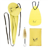 Saxophone & Flute Cleaning Kit 3 Cloths + Mouthpiece Brush – 1 Set