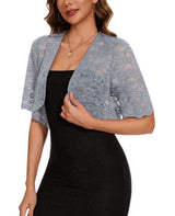 Women's Lace Bolero Short Cardigan Festive – Grey XXL