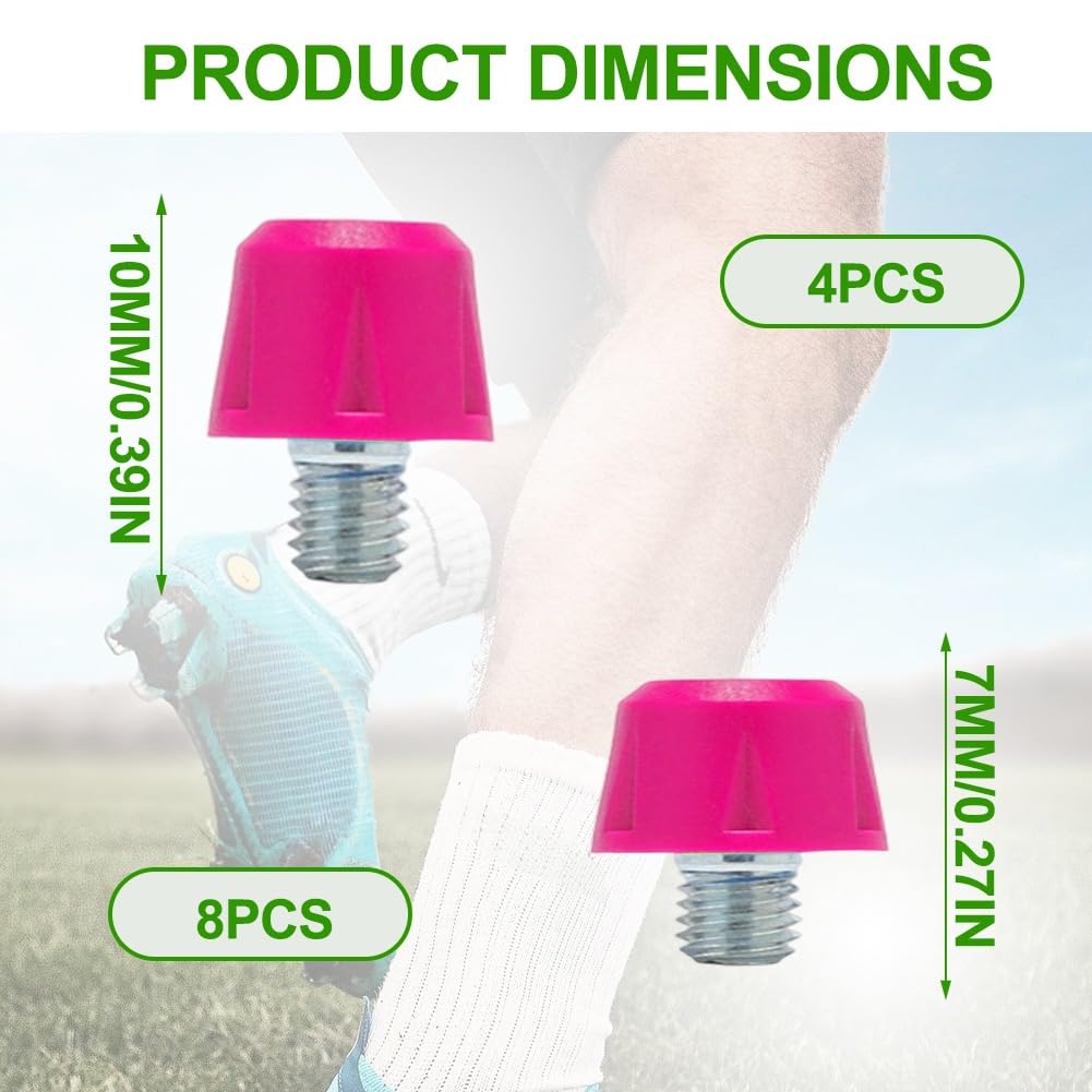 Crampoane filetate M5 din nailon și metal antiderapante pentru ghete de fotbal, set 12 buc – Roz