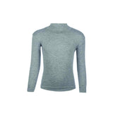 Tricou cu mânecă lungă și guler tunică pentru fete, bumbac rezistent – Gri Melange XL (6 ani)