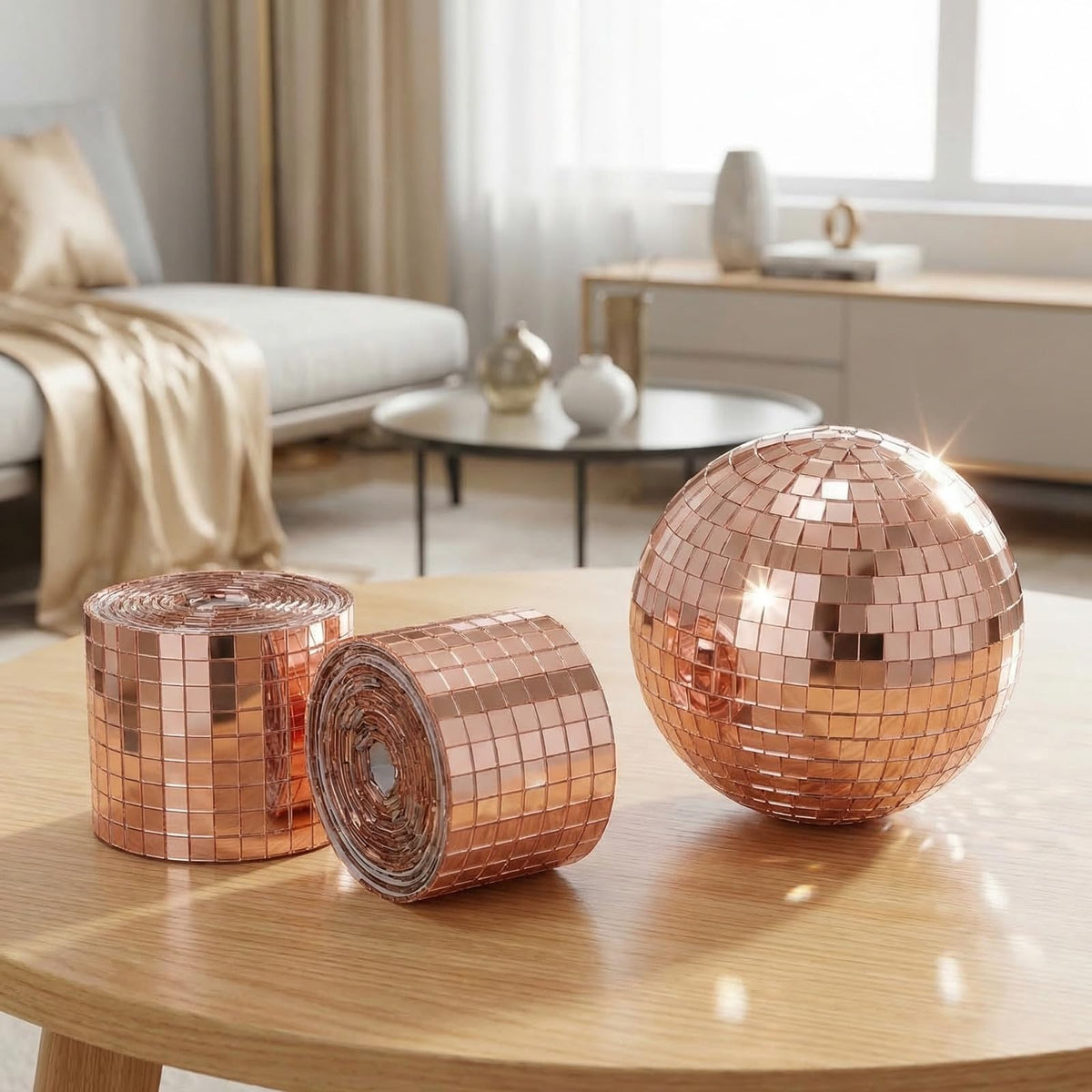 Self-adhesive Mosaic Tiles 3200pcs 5x5mm Mini Mirror – Rose Gold