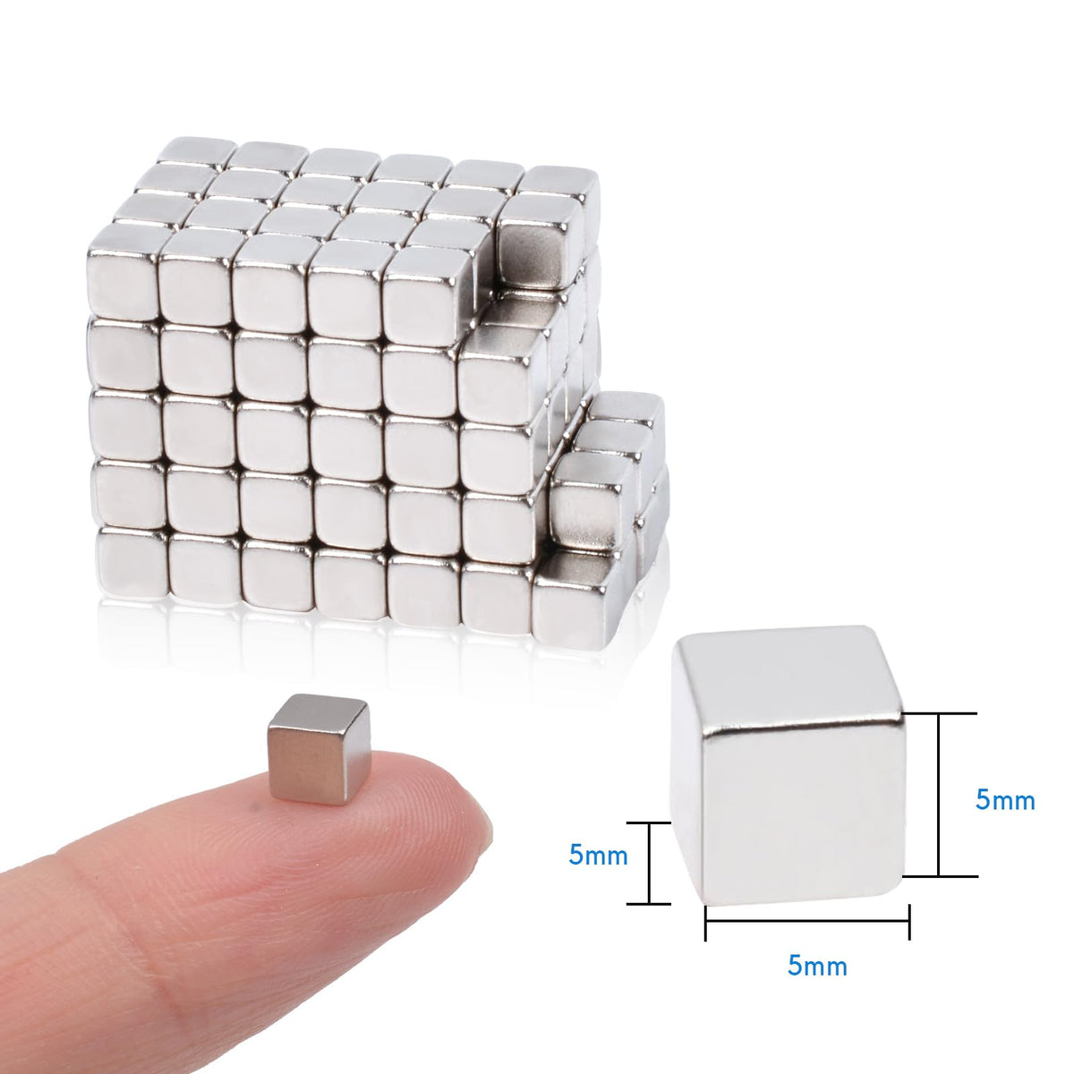 Neodymium Magnets 68pcs Extra Strong for Boards & Crafts – 5x5x5mm