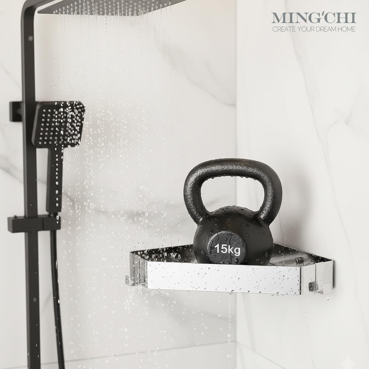 Corner Bathroom Shower Shelf 304 Stainless Steel Wall-Mount